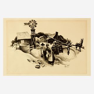 [Prints] Benton, Thomas Hart Missouri Farmyard