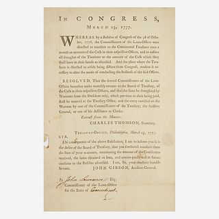 [American Revolution] [Dunlap, John] In Congress, March 25, 1777...