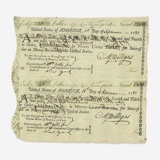 [American Revolution] Hillegas, Michael Document, signed
