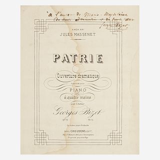 [Autographs & Manuscripts] Bizet, Georges Patrie ouverture dramatique transcrite pour piano a quatre mains