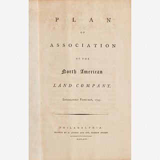 [Business & Industry] [Morris, Robert] Plan of Association of the North American Land Company. Established February, 1795