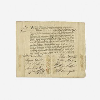 [Native-Americana] [Quakers] Printed Bond, signed