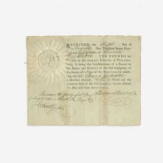 [Philadelphia] [Library Company of Philadelphia] Group of 3 Partially-Printed Documents