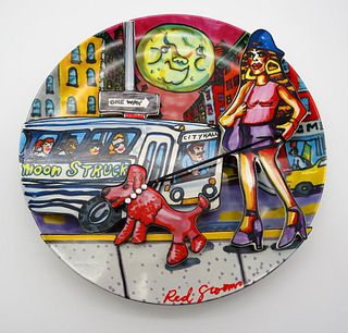 Red Grooms - "Moon Struck" Plate