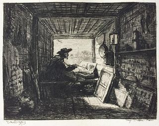 Charles Daubigny - Daubigny in His Cabin