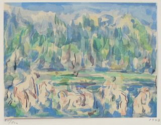 Paul Cezanne - Les Baigneuses Aquarelle 4