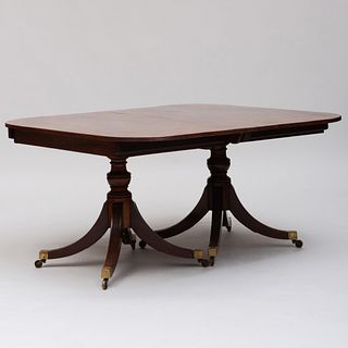 Late George III Mahogany Two Pedestal Dining Table