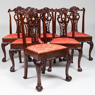 Set of Six George III Style Mahogany Dining Chairs