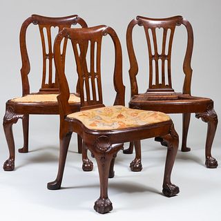 Set of Three George III Mahogany Side Chairs, Irish