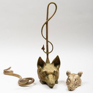 Three Animal Form Brass Articles