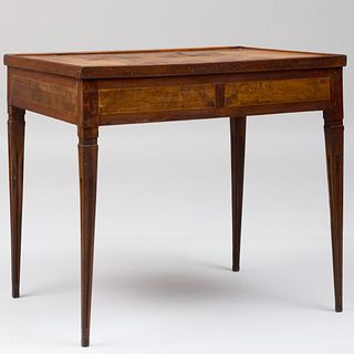 Italian Neoclassical Walnut and Fruitwood Games Table
