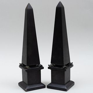 Pair of Stone Obelisks
