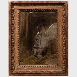 Robert L. Alexander (1840-1923): Head Study of a Grey Horse