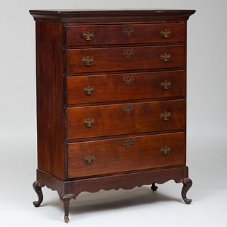 American Chippendale Mahogany Chest on Associated Frame, New England