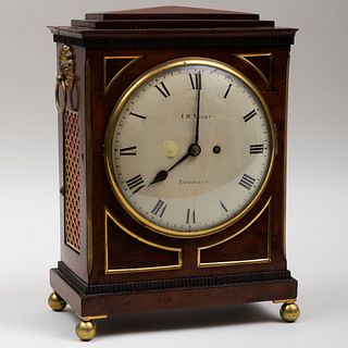 Late Regency John Bunyea Sharp Brass-Mounted Rosewood Bracket Clock