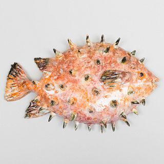 Continental Earthenware Puffer Fish Wall Hanging