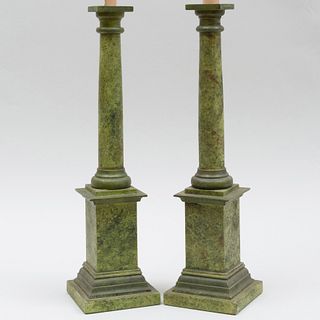Pair of Faux Painted Table Lamps