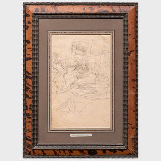 Attributed to Edouard Vuillard (1868-1940): Interior Study