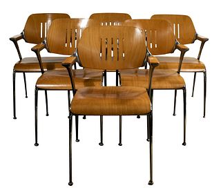 (Attributed to) Francesco Zaccone for Brunner 'Golf' Wood and Metal Chairs