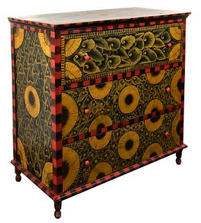 Folk Art Painted Dresser