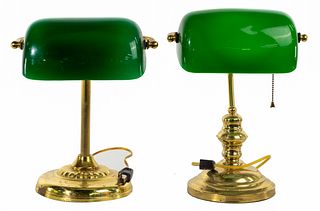 Green Glass Student Lamps