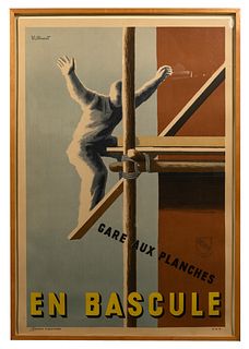 Bernard Villemot (French, 1911-1989) 'En Bascule' Lithograph Poster