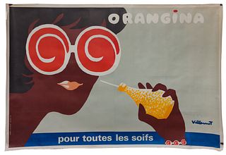 Bernard Villemot (French, 1911-1989) 'Orangina' Lithograph Poster