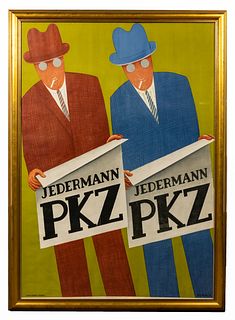 Otto Morach (Swiss, 1887-1973) 'PKZ' Lithograph Poster