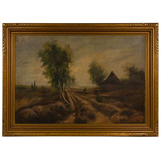 Ernest Vogt (German, 19th-20th Century) 'Vareler Heide' Oil on Canvas on Board
