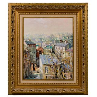 Lucien Delarue (French, 1925-2011) 'Parisian View' Oil on Canvas