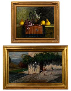 Ubaldo Ballerini (Italian, b.1927) 'Luci Toscane / Tuscan Lights' Oil on Panel
