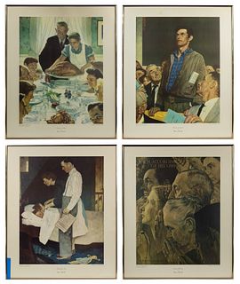 Norman Rockwell (American, 1894-1978) 'Four Freedoms' Collotype Assortment