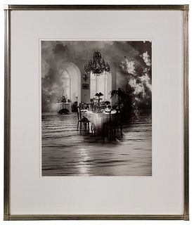 Loretta Young-Gautier (American, 20th-21st Century) 'Dining Alfresco' Silver Gelatin Print