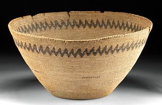 Huge 20th C. Native American Maidu Woven Basket