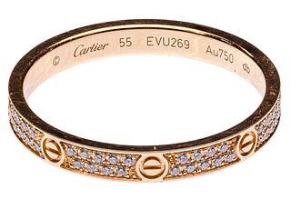 Cartier 18k Rose Gold and Diamond 'Love' Ring