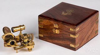 Contemporary miniature brass sextant