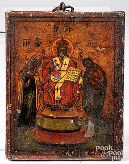 Russian oil on panel icon, 18th c.