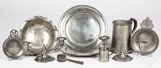 Group of pewter, 19th and 20th c.