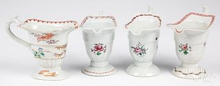 Four Chinese export helmet creamers, 19th c.