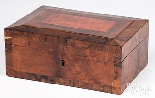 Mahogany dresser box, 19th c.