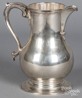English silver water pitcher