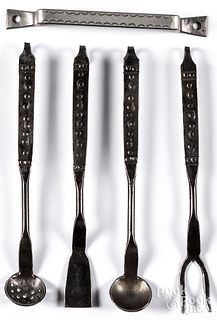 Set of miniature Deitrich whitesmithed utensils