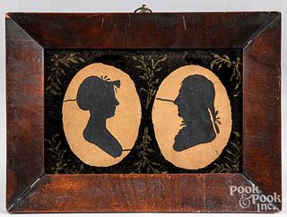 Pair of Peale Museum hollowcut silhouettes, 19th c