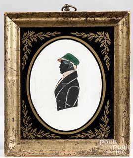 Miniature painted silhouette of a gentleman