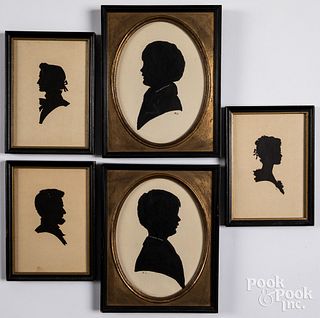 Five hollowcut silhouettes, 19th/20th c.