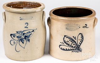 Two New York stoneware crocks, 19th c.