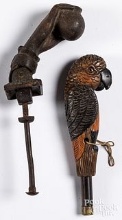 Victorian figural cast iron hand door knocker