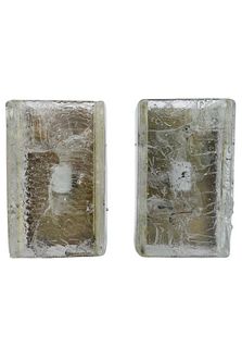Pair of Brass & Murano Glass Style Wall Sconces