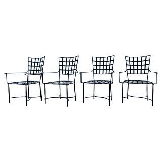 Set of 4 Patio Armchairs in the Salterini Style