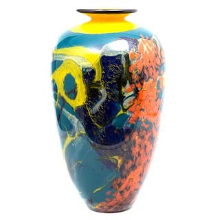 Ioan Nemtoi tall 20th Century art Glass Vase
